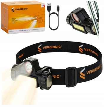 LATARKA CZOŁOWA Z MAGNESEM NA USB VERGIONIC LED