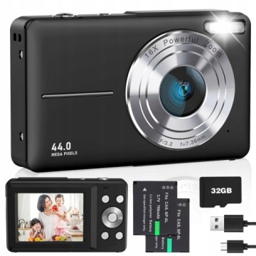 ЦИФРОВАЯ КАМЕРА HD С ФУНКЦИЕЙ ЗАПИСИ НА КАРТУ 1080P 44MP 16X ZOOM 32 ГБ