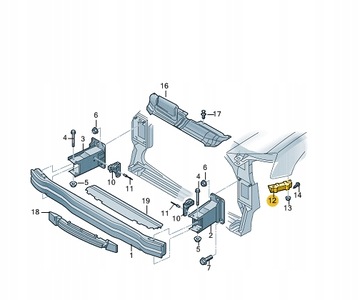 PROWADNICA ŚLIZG ZDERZAKA AUDI A4 8K0807284H