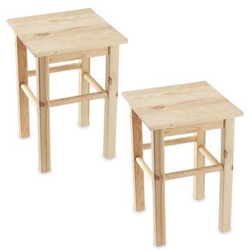 TABORET DREWNIANY STOŁEK KRZESŁO 44cm 2szt