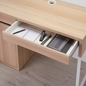 ИКЕА МИККЕ письменный стол со шкафом 105х75х50 дуб мореный