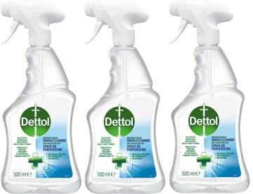 3 sztuki DETTOL ANTYBAKTERYJNY SPRAY DO POWIERZCHNI 500 ML Bezpieczny