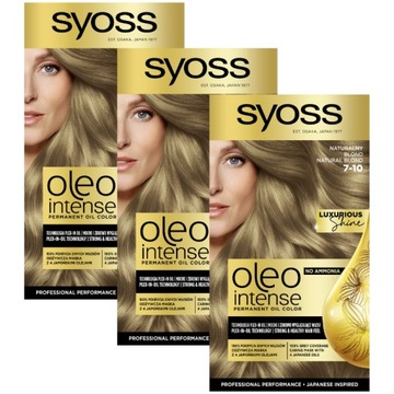 Syoss Oleo Intense Farba do Włosów 7-10 Naturalny Blond x 3