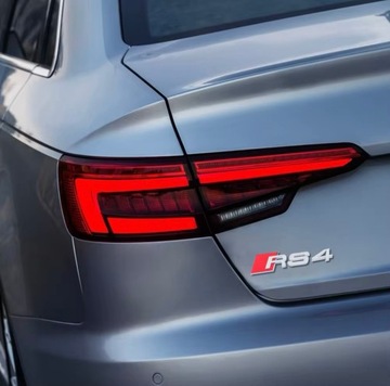 ЭМБЛЕМА багажника RS4 Логотип AUDI черный 14,5х3,8 см ПРЕМИУМ
