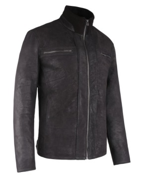 МУЖСКАЯ УТЕПЛЕННАЯ КОЖАНАЯ КУРТКА KAROL M POLISHED BLACK