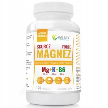 WISH MAGNEZ SKURCZ FORTE 120C CYTRYNIAN MAGNEZU B6 ZMĘCZENIE ZNUŻENIE
