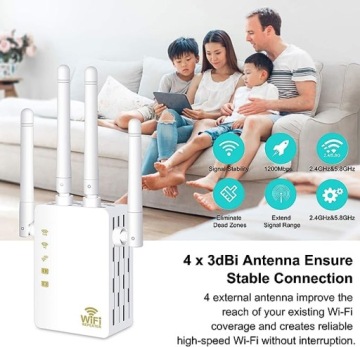 Усилитель сигнала Wi-Fi WLAN AC1200 DUAL BAND 2.4G 5G 1200 Мбит/с