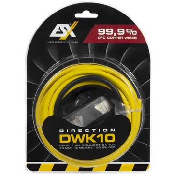 ESX DWK10 zestaw kabli do wzmacniacza MIEDŹ 10mm2