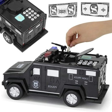 SKARBONKA AUTO SEJF NA MONETY BANKNOTY NA KOD PIN