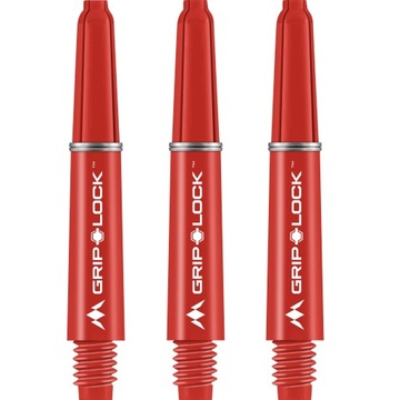 Shafty Mission Darts GripLock Short Red Czerwone