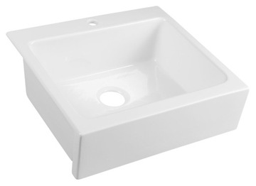 ARYA zlewozmywak ceramiczny 66x62cm z otworem na baterię, biały