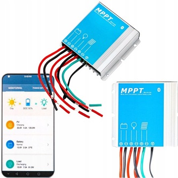 REGULATOR ŁADOWANIA SOLARNY 12V 10A MPPT BLUETOOTH