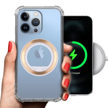 Etui Ochronne Anti-shock MAGSAFE do IPHONE 13 PRO Pierścień Uchwyt ZŁOTY