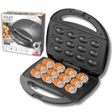 Opiekacz do Orzeszków Ciastek Forma na 12 sztuk ciasteczek NON-STICK 1200W