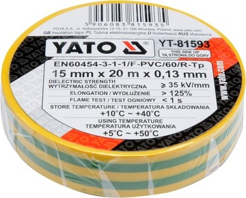 Taśma elektroizolacyjna 15mmx20mx0,13mm YT-81593