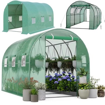 TUNEL FOLIOWY OGRODOWY SZKLARNIA 2x3m FOLIA PE 6m2 MOSKITIERA OKNA NAMIOT