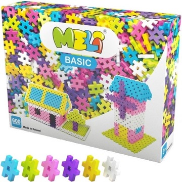 KLOCKI KONSTRUKCYJNE Wafle MELI Basic Pink 600 elementów