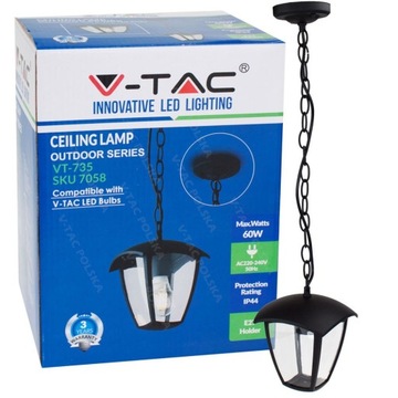 LAMPA OGRODOWA PARKOWA latarnia wisząca VT-735