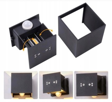 Czujnik ruchu LAMPA ŚCIENNA ZEWNĘTRZNA KINKIET LED