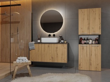 ПОЛКА ДЛЯ ВАННОЙ КОМНАТЫ С КОРЗИНОЙ ДЛЯ БЕЛЬЯ 60см