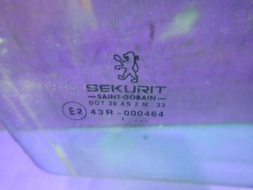 PEUGEOT 307 01-08 HB 3D SKLO (OKNO) DVEŘNÍ DVEŘE PRAVÝ PŘEDNÍ PRAVÁ
