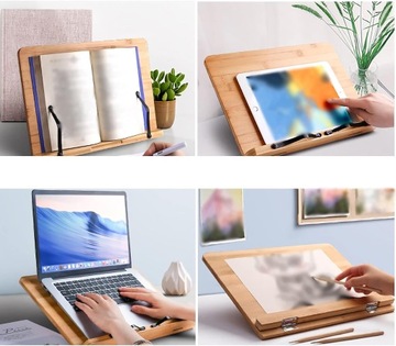 БАМБУКОВАЯ ПОДСТАВКА ДЛЯ ПЛАНШЕТА ПОДСТАВКА ДЛЯ КНИГИ ДЕРЕВЯННАЯ РЕГУЛИРУЕМАЯ ПОДСТАВКА XL