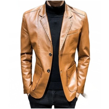 МОДНАЯ МУЖСКАЯ КОЖАНАЯ КУРТКА С ПОВСЕДНЕВНЫМИ ДЖИНСАМИ