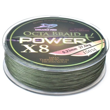 Plecionka Octa Braid Power X8 Green 0,12mm 150m