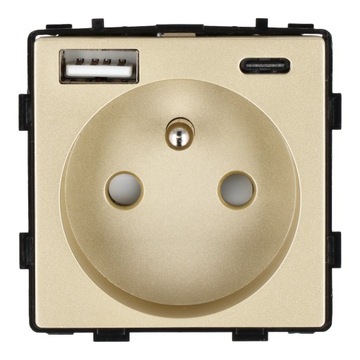 MODUŁ GNIAZDO GNIAZDKO ŁADOWARKA USB A + C ZŁOTE GNIAZDKA KONTAKTY 1F