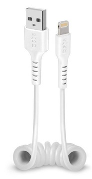 Kabel SBS USB-A - Lightning Spiralny Biały