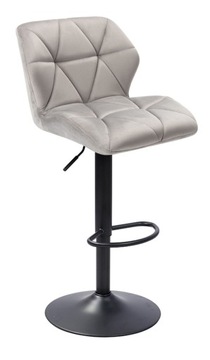 HOKER VELVET SZARY aksamit N62P do Wyspy SALONU Czarna Metalowa NOGA