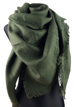 Chusta damska XXL jednokolorowa - khaki zielona