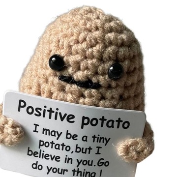 Вязаная кукла Mini Funny Positive Potato Khaki 4см