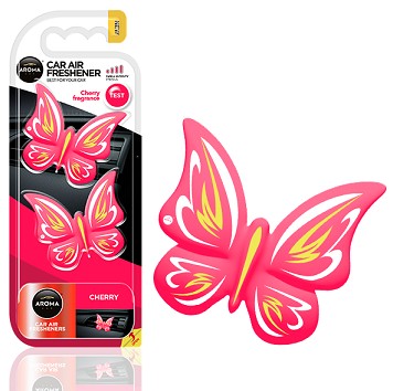 ZAPACH Samochodowy AROMA Butterfly MOTYLKI Cherry WIŚNIA W Kratkę Nawiewu