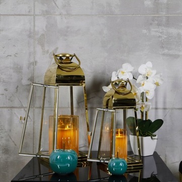 НАБОР ЗОЛОТЫХ МЕТАЛЛИЧЕСКИХ ФОНАРЕЙ 2в1 ФОНАРЬИ