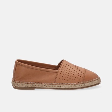 Buty damskie VENEZIA. Modne, wygodne skórzane brązowe espadryle rozm. 39