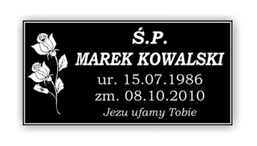 Tablica nagrobna 90x45 GOTOWA DO MONTAŻU Z TAŚMĄ