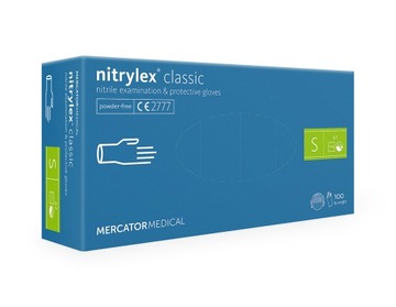 Rękawice nitrylowe nitrylex classic blue S 100 szt., rękawiczki jednorazowe