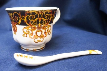 ЧАШКА В СТИЛЬ VERSACE С ЛОЖКОЙ ЛИМОЖ