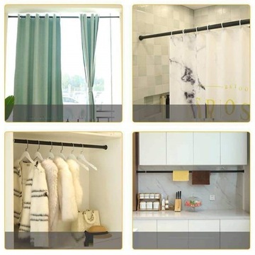 KARNISZ TELESKOPOWY DRĄŻEK ROZPOROWY PRYSZNICOWY BEZ WIERCENIA 50-80cm