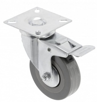 Kółko koło obrotowe 75mm szare 50kg z hamulcem