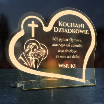 PODSTAWKA pod ZNICZ GRÓB BABCIA DZIADEK + GRAWER