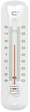 TERMOMETR ZEWNĘTRZNY WEWNĘTRZNY SŁUPKOWY -30 +50 C ANALOGOWY BIAŁY METALOWY