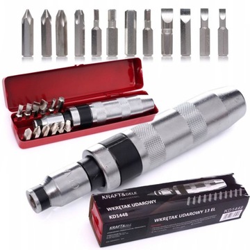 ОТВЕРТКА УДАРНАЯ ОТВЕРТКА ДЛЯ НАТЯЖКИ Kraft&Dele KD1448 НАБОР БИТ 12 шт.