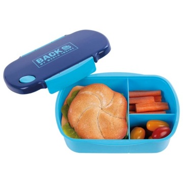 БУТЫЛКА + ЛАНЧ-БОКС С ДВУМЯ ОТДЕЛЕНИЯМИ: СИНИЙ + ТЕМНО-СИНИЙ