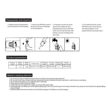 Odkurzacz samochodowy Mocny 5500Pa Silne ssanie