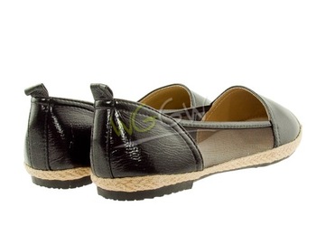 Slip On ESPADRYLE Czarne BALERINKI damskie 38