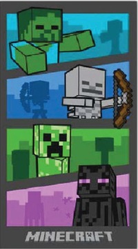 RĘCZNIK KĄPIELOWY PLAŻOWY 70X140 MINECRAFT CREEPER ENDERMAN ZOMBIE SKELETON
