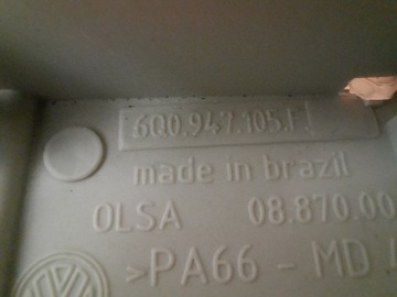 VOLKSWAGEN FOX 2 II 05-09 LAMPA VNITŘNÍ POLSTROVÁNÍ 6Q0947105F