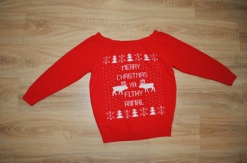 BOOHOO świąteczny sweterek ŚWIĘTA r. S/M BDB